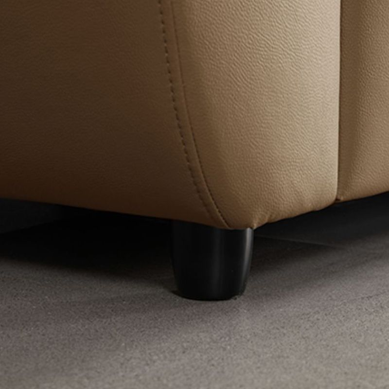 Contemporary 43.3" Wide Solid Color Faux Leather Flared Arm Sofa