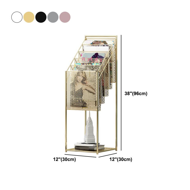 Bibliothèque étape de style contemporain metal fermé à l'arrière, 36,6 "H x 11,8" W