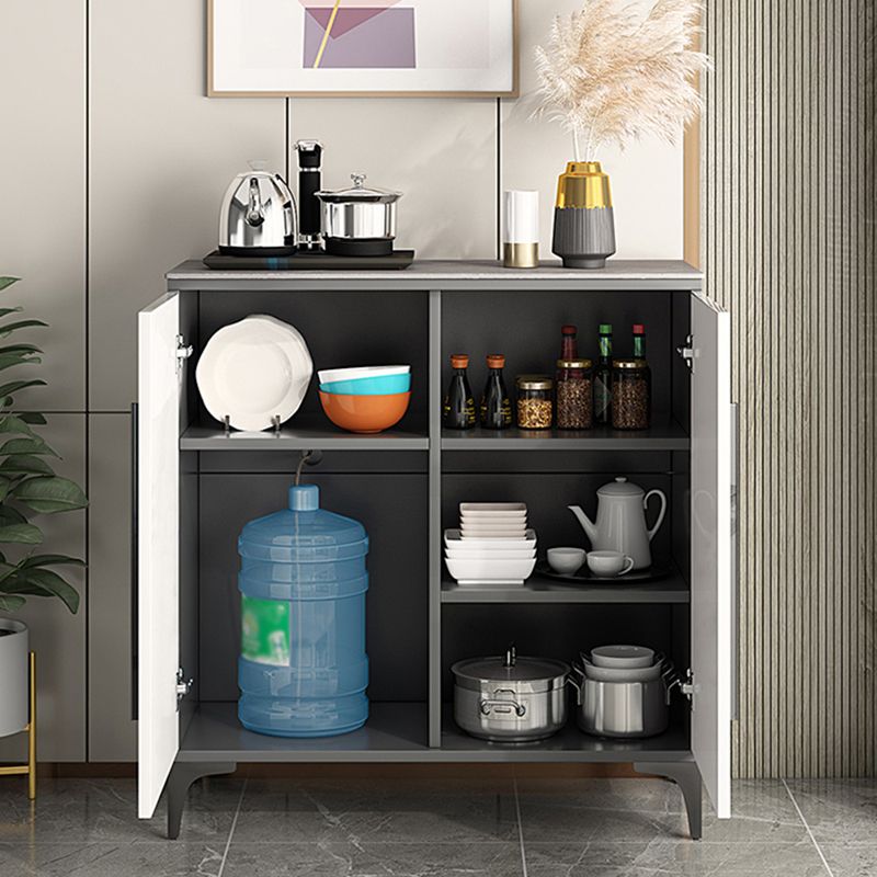 Simple White Buffet Server Stone Top Dining Server for Living Room Clearhalo 'buffet_sideboard' 'Buffets & Sideboards' 'furn' 'furn_buffet_sideboard' 'Furniture' 'furniture_buffet_sideboard' 'Kitchen & Dining Furniture' 1200x1200_22f3564b-ccf9-4926-b246-e5ea29a13837