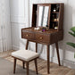 Scandinavian Dressing Table with Mirror and 2-Drawers Solid Wood Clearhalo 'Bedroom Furniture' 'furn' 'furn_makeup_vanities' 'Furniture' 'Makeup Vanities' 'makeup_vanities' 1200x1200_22f5ff37-e5b7-4431-9064-d8d3693582d7