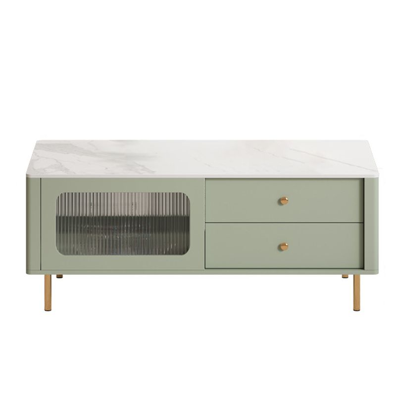 Table basse Glam Table basse simple à 4 pieds avec tiroirs de rangement