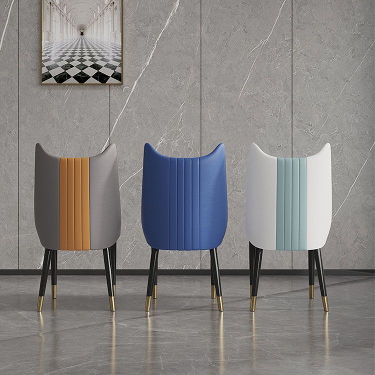 Scandinavian Faux Leather Side Chairs Armless Solid Back Chair Clearhalo 'Dining Chairs' 'Dining Tables & Seating' 'dining_chair' 'furn' 'furn_dining_chair' 'Furniture' 'furniture_dining_chair' 'Kitchen & Dining Furniture' 1200x1200_22f6311e-3bce-4521-b8da-13a97731e95d