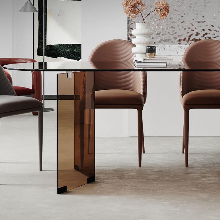 Glass Modern Free Form Indoor Table Clear Glass Top Table for Kitchen and Dining Room Clearhalo 'Dining Tables & Seating' 'Dining Tables' 'dining_table' 'furn' 'furn_dining_table' 'Furniture' 'furniture_dining_table' 'Kitchen & Dining Furniture' 'kitchen' 'kitchen_dining_table' 1200x1200_22f6e492-cab0-4018-b14a-504e89914e61