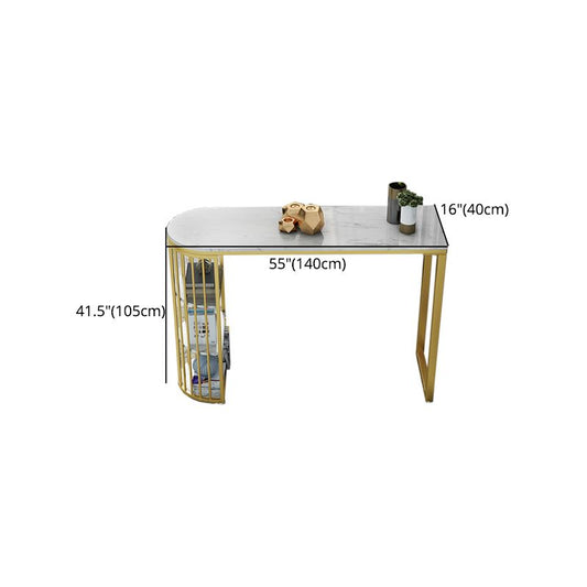 Stone Bar Dining Table Glam Bar Table with Double Pedestal for Kitchen Dining Room Clearhalo 'Bar Furniture' 'Bar Tables' 'bar_tables' 'furn' 'furn_bar_tables' 'Furniture' 'furniture_bar_tables' 'Kitchen & Dining Furniture' 1200x1200_22f8640c-00a0-43e9-b1fd-f308eb1e4be5