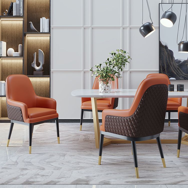 Nordic Style Kitchen Metal Dining Chair Parsons Arm Dining Side Chairs Clearhalo ' kitchen&dining_furn' 'Dining Chairs' 'Dining Tables & Seating' 'dining_chair' 'furn' 'furn_dining_chair' 'Furniture' 'furniture_dining_chair' 'Kitchen & Dining Furniture' 'kitchen' 1200x1200_22fbcbc3-e59e-4ad4-86ff-942fd9517ab9