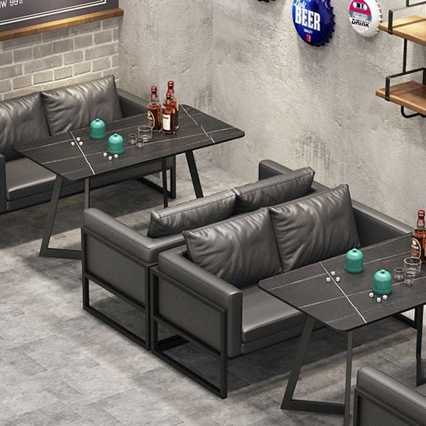 Metal Industrial Rectangle Dining Table Sintered Stone Table with Sled Base Clearhalo ' dining_table' 'Dining Tables & Seating' 'Dining Tables' 'furn' 'furn_dining_table' 'Furniture' 'furniture_dining_table' 'Kitchen & Dining Furniture' 'kitchen&dining_furn' 'kitchen' 'kitchen_dining_table' 1200x1200_22ffe0b6-e473-4c5b-b12e-08ec5d1c062f