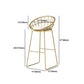 1/3/4 Pièces Industrial Round Bar Table Set Gold Iron Bistro Set avec repose-pied