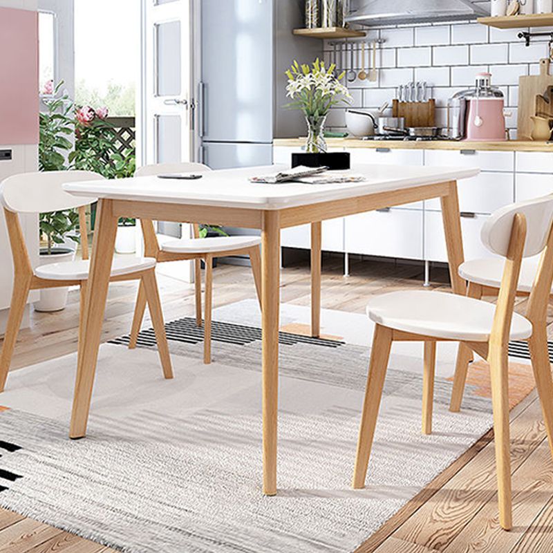 Weißer Steinspitze Esstisch Mitte des Jahrhunderts moderner Tisch mit 4 Beinen