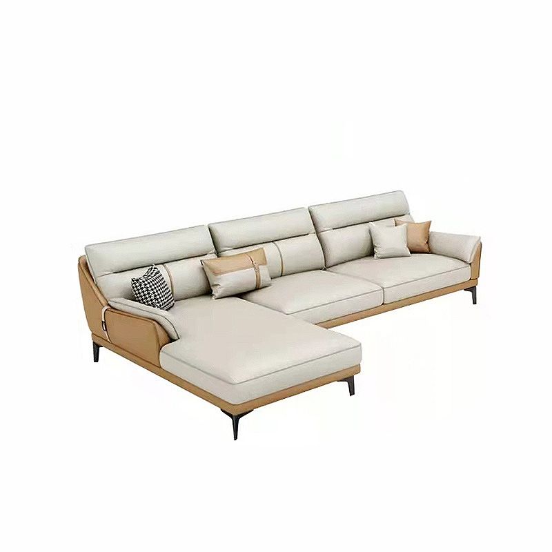 Faux leather High BackSofa and Chaise Waterproof Pillow Top Arm Sectional Clearhalo 'furn' 'furn_sectionals' 'Furniture' 'furniture_sectionals' 'kitchen' 'kitchen_sectionals' 'Living Room Furniture' 'Sectionals' 1200x1200_230105cc-163e-4003-a328-0e64a7b61763