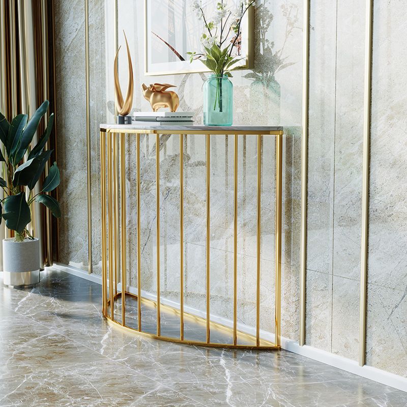 Tavolo di accento della console in marmo contemporaneo tavolo da ginnastica mezza luna per sala