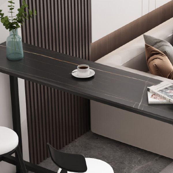 Indoor Stone and Steel Bar/Dinette Table Rectangle Industrial Trestle Bistro Bar Desk Clearhalo 'Bar Furniture' 'Bar Tables' 'bar_tables' 'furn' 'furn_bar_tables' 'Furniture' 'Kitchen & Dining Furniture' 1200x1200_2303b848-d119-4cfd-90c7-ca0a2d17d58f