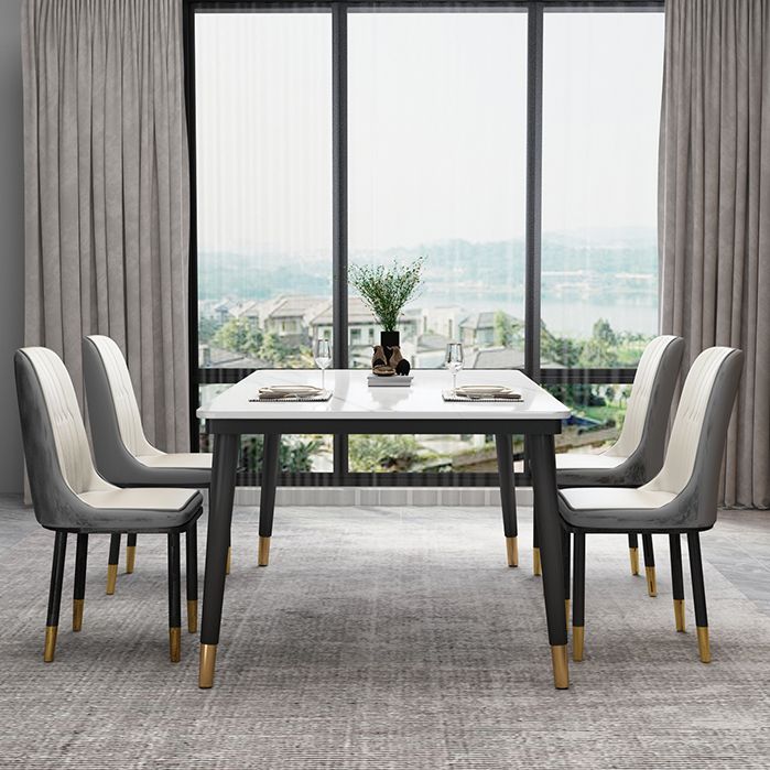 Modern Sintered Stone Top Table Rectangle Kitchen Dining Table with 4 Legs Base Clearhalo ' dining_table' 'Dining Tables & Seating' 'Dining Tables' 'furn' 'furn_dining_table' 'Furniture' 'furniture_dining_table' 'Kitchen & Dining Furniture' 'kitchen&dining_furn' 'kitchen' 'kitchen_dining_table' 1200x1200_2304098c-9ed2-43b1-ab56-6439e03671bd