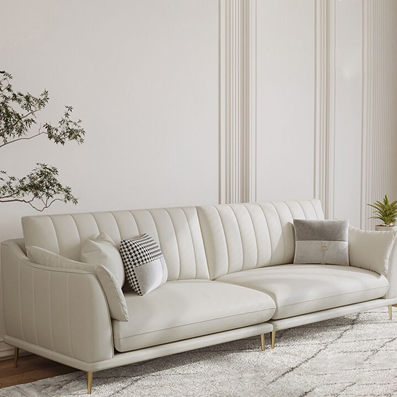 Stationary White Stain Resistant Living Room Pillow Top Arm Standard Settee Clearhalo 'furn' 'furn_sofas' 'Furniture' 'Living Room Furniture' 'Sofa' 'sofas' 1200x1200_23045e9e-7e94-4842-a7b3-0f209386123b