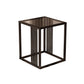 23.6" Tall Modern Square Glass Top Side Table Metal Frame End Table