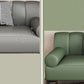 Round Arm Sofa Stain Resistant Faux Leather Standard Sofa for Living Room