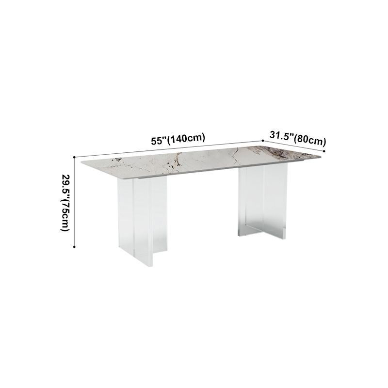 Acrylic Contemporary Rectangular Table Sintered Stone Table for Dining Room Clearhalo ' dining_table' 'Dining Tables & Seating' 'Dining Tables' 'furn' 'furn_dining_table' 'Furniture' 'furniture_dining_table' 'Kitchen & Dining Furniture' 'kitchen&dining_furn' 'kitchen' 'kitchen_dining_table' 1200x1200_23067fdd-d58c-4c2d-8826-c3b94e707a3b