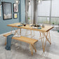 Traditional Luxury Rectangle Dining Room Table Pine Solid Wood Table with 4 Metal Legs for Home Clearhalo ' dining_table' 'Dining Tables & Seating' 'Dining Tables' 'furn' 'furn_dining_table' 'Furniture' 'furniture_dining_table' 'Kitchen & Dining Furniture' 'kitchen&dining_furn' 'kitchen' 'kitchen_dining_table' 1200x1200_2307ff3b-d955-4b1d-ac12-5997214086dc