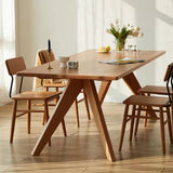 Rectangle Solid Wood Fixed Table Mid-Century Solid Wood Dining Room Table Clearhalo 'Dining Tables & Seating' 'Dining Tables' 'dining_table' 'furn' 'furn_dining_table' 'Furniture' 'Kitchen & Dining Furniture' 1200x1200_230925ca-3541-4da7-bc55-41e1c713b443