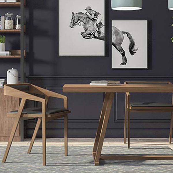 Brown Wood Dining Set with Wooden Chairs 1/2/5/7 Pieces Dinette Set for Home