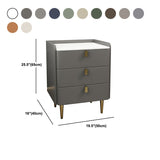 Nightand Faux Leather Modern 3 - Tablette de tiroir avec dessus de pierre