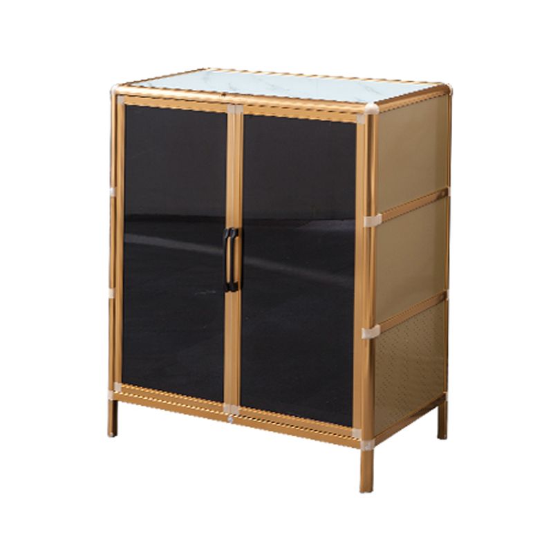 Glass Door Metal Sideboard Glam Buffet Server Cabinet with Storage for Kitchen Clearhalo 'buffet_sideboard' 'Buffets & Sideboards' 'furn' 'furn_buffet_sideboard' 'Furniture' 'furniture_buffet_sideboard' 'Kitchen & Dining Furniture' 1200x1200_230c122c-6abc-41f0-87f6-7ed3e9c24553