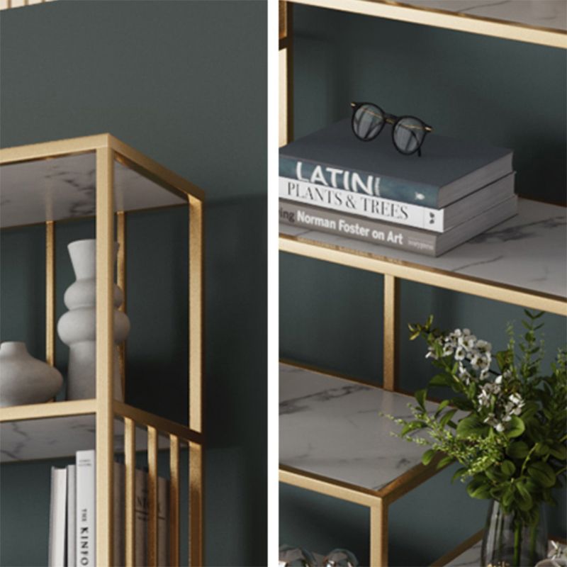 Glam Shelf Bookcase Open Back Metal Book Shelf for Study Room Clearhalo 'Bookcases' 'furn' 'furn_bookcases' 'Furniture' 'Office Furniture' 1200x1200_230cab1a-b28c-41c9-9d9a-49c79230811e