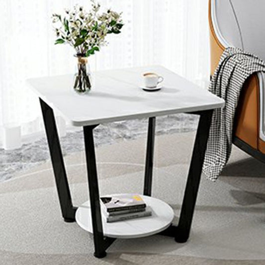 Tavolo da piedistallo metallico moderno metallico in metallo tavolo laterale in ardeggio rettangolare