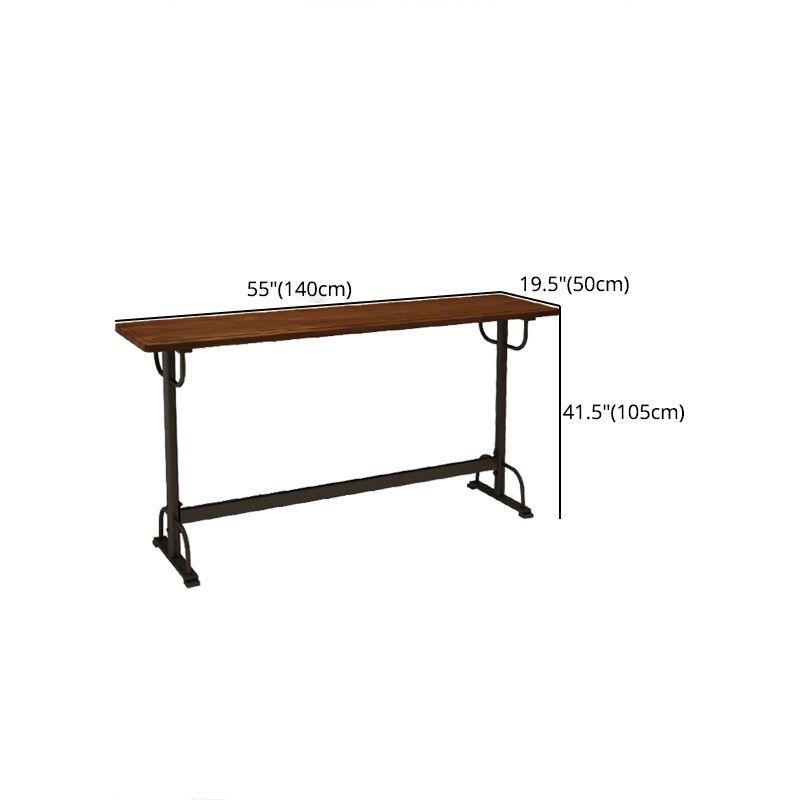 Pine Wood Bar Table Rectangle Industrial Bar Dining Table with Trestle Base in Black Clearhalo 'Bar Furniture' 'Bar Tables' 'bar_tables' 'furn' 'furn_bar_tables' 'Furniture' 'furniture_bar_tables' 'Kitchen & Dining Furniture' 1200x1200_2311181d-c37b-4e0d-a907-d2d82bcad250
