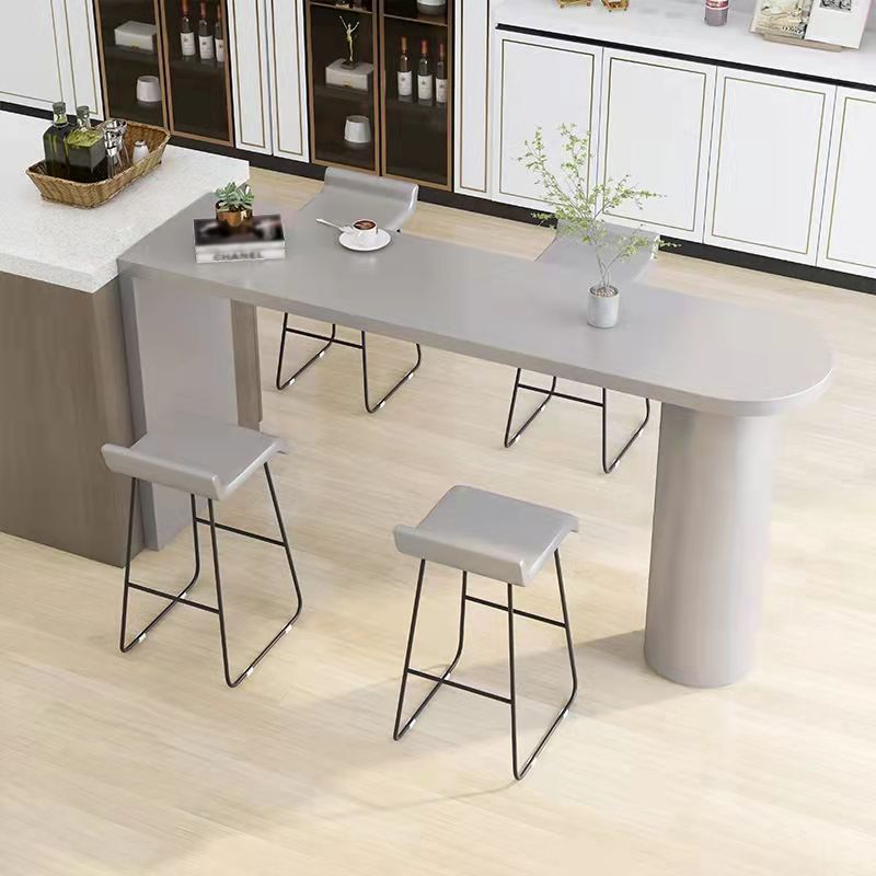 Wood Pub Table with Specialty Table Top Double Pedestal Table - 41.3" H Clearhalo 'Bar Furniture' 'Bar Tables' 'bar_tables' 'furn' 'furn_bar_tables' 'Furniture' 'furniture_bar_tables' 'Kitchen & Dining Furniture' 1200x1200_23119159-78fe-436a-a73f-732246d27f74