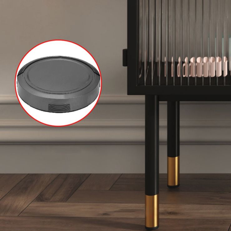 Portes en verre Armoire à plate-forme noire Style glam 35.4 "H table de buffet