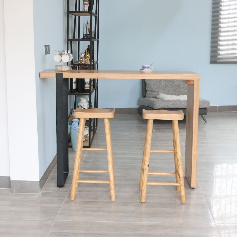 Industrial Bar Table Set 1/3 Pieces Rectangle Solid Wood Pub Dining Set
