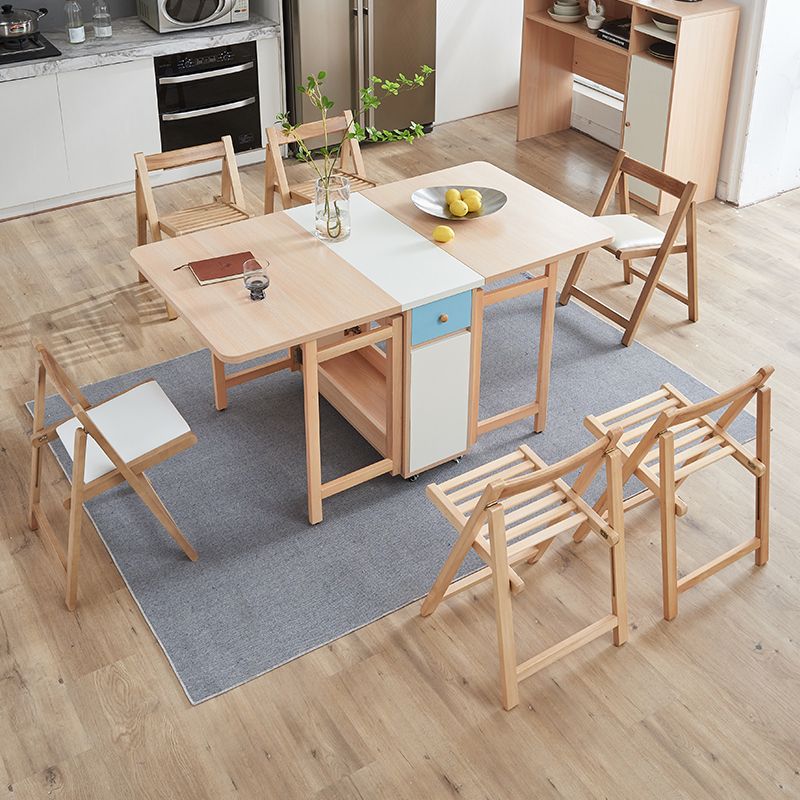 Eigentijdse massief houten eetkamerstoel Opklapbare zijstoel met open rug