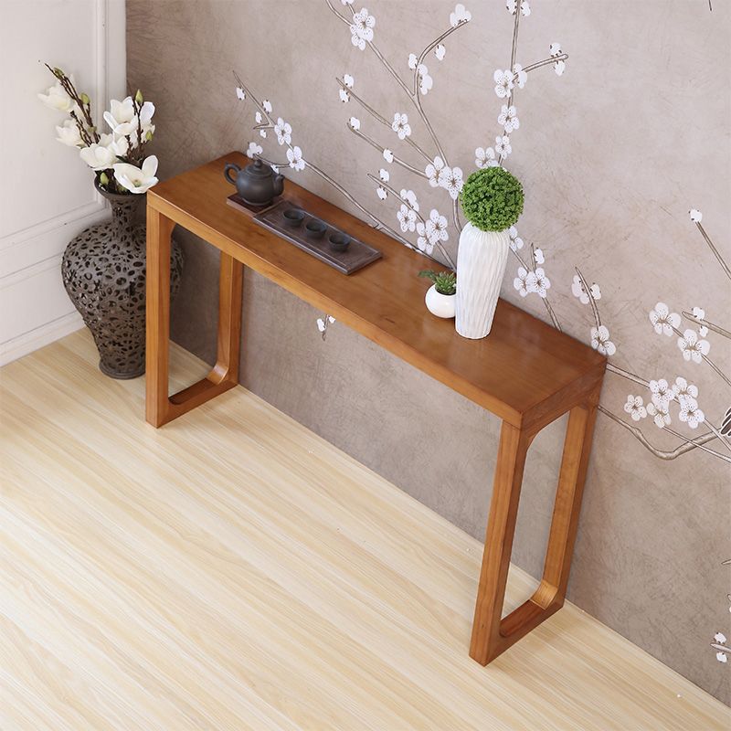 12 inch Wide Accent Table Mid-Century Modern Rectangle Wooden Console Table for Hall