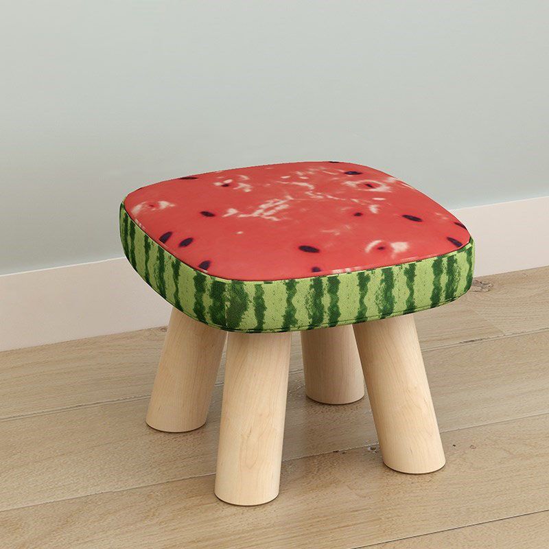 Modern Ottoman Cotton Fade Resistant Detachable Seat Cover Solid Color Square Ottoman