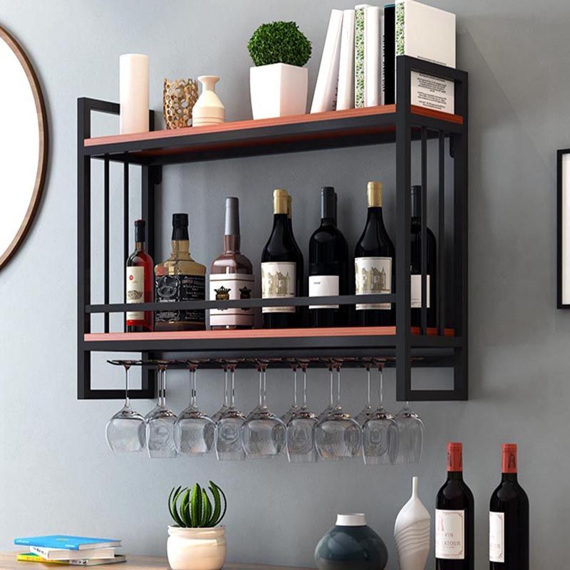 Metal Wall Mounted Wine Glass Stemware Rack Holder Industrial Wine Rack Kit Clearhalo 'furn' 'furn_wine_racks' 'Furniture' 'Kitchen & Dining Furniture' 'Wine Racks' 'wine_racks' 1200x1200_23160c96-b946-4580-b61a-6340d4ac0ee9