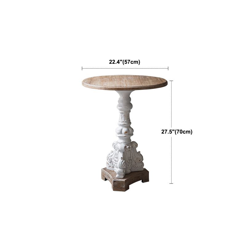 Pedestal Distressed End Table French Country Round Side End Table Clearhalo 'Coffee & Accent Tables' 'End & Side Tables' 'end_side_tables' 'furn' 'furn_end_side_tables' 'Furniture' 'Living Room Furniture' 1200x1200_23163fa0-474b-45fb-9518-e72136f6b664