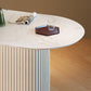 Oval Stone Top Dining Table Simple White Base Dining Table for Living Room