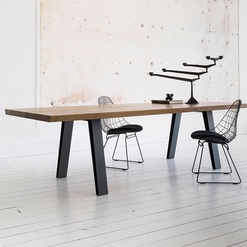 Solid Wood Brown Tone Dining Table Industrial Style 4 Legs Table for Dining Room Clearhalo ' dining_table' 'Dining Tables & Seating' 'Dining Tables' 'furn' 'furn_dining_table' 'Furniture' 'furniture_dining_table' 'Kitchen & Dining Furniture' 'kitchen&dining_furn' 'kitchen' 'kitchen_dining_table' 1200x1200_2318c255-a332-412f-b04d-75b2f5e00f97