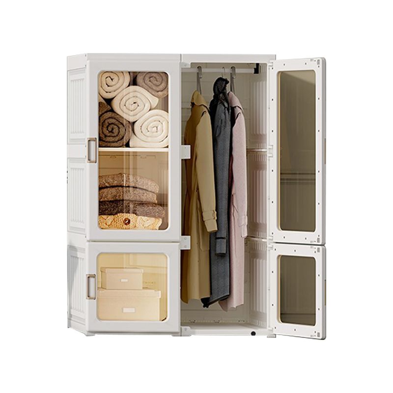Modern Folding Plastic Wardrobe Freestanding Wardrobe with Shelves Clearhalo 'Armoires & Wardrobes' 'armoires_wardrobes' 'Bedroom Furniture' 'furn' 'furn_armoires_wardrobes' 'Furniture' 1200x1200_2319c626-6430-4eba-9566-f629f7ba78a3
