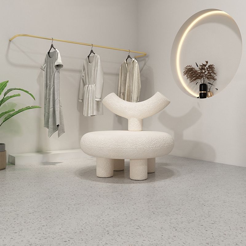 Scandinavian White Wool Parsons Chair with Fixed Back and 4 Legs Clearhalo 'Accent Chairs' 'accent_chairs' 'Chairs & Seating' 'furn' 'furn_accent_chairs' 'Furniture' 'Living Room Furniture' 1200x1200_231a0c1c-f184-4ef5-8b3b-95828c1f7093