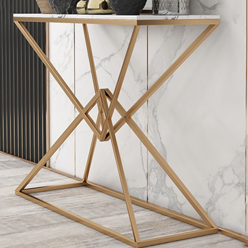 11.8" W Modern Console Accent Table Antique Finish Sofa Console Table in Marble Clearhalo 'Console Tables' 'console_tables' 'Entry & Mudroom Furniture' 'furn' 'furn_console_tables' 'Furniture' 1200x1200_231b5dc8-e887-4154-bf53-dc9fefe9af0b