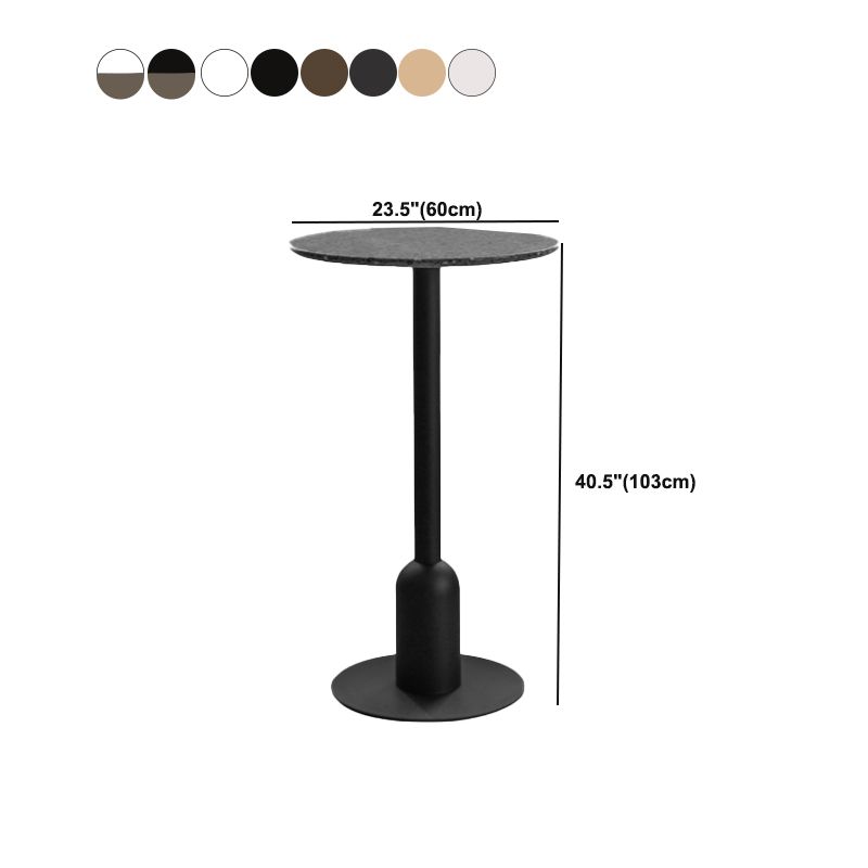 Industrial Bar Dining Table Fixed Bistro Bar Height Cocktail Table with Metal Base Clearhalo 'Bar Furniture' 'Bar Tables' 'bar_tables' 'furn' 'furn_bar_tables' 'Furniture' 'Kitchen & Dining Furniture' 1200x1200_231bf05a-a7c2-4e6a-8396-0564d1997373