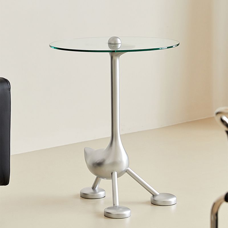 21" Wide Contemporary Corner Table Glass Clear Accent Side Table