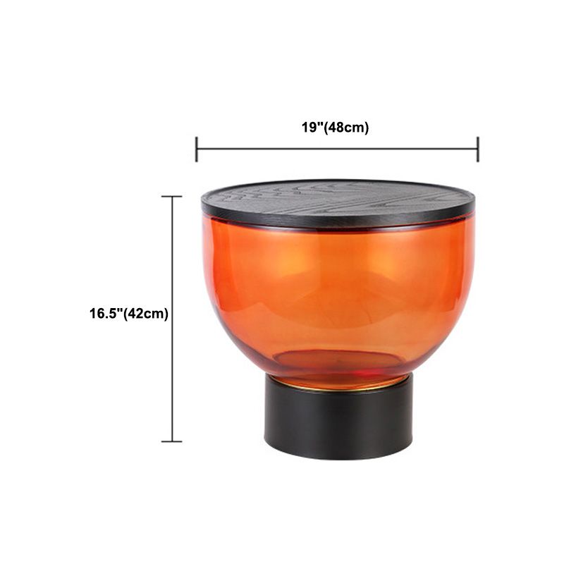 Zeitgenössischer runder Glas Couchtisch mit Sockelbasis -Cocktailtisch