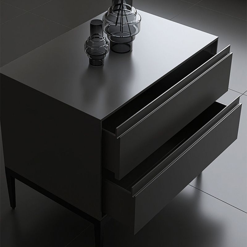 Comodino in legno 20 "mobile da comodino alto con cassetti e gambe