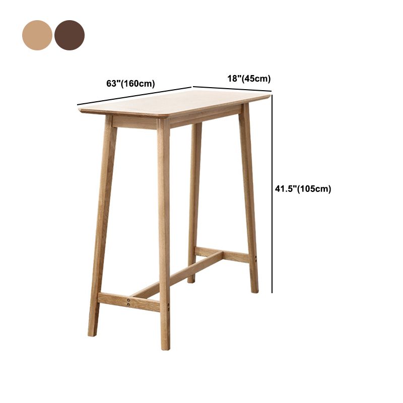 Tavolino da pranzo in legno in legno massiccio basato in legno contemporaneo da 41,3 pollici tavolo da vino da banco