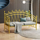 Glam Metal DayBed with Headboard 45.27" Tall Crown Themed Bed