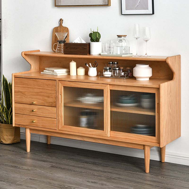 Modern Sideboard Buffet Cabinets Sliding Door Buffet Table with 2-Drawer and 3-Door Clearhalo 'buffet_sideboard' 'Buffets & Sideboards' 'furn' 'furn_buffet_sideboard' 'Furniture' 'Kitchen & Dining Furniture' 1200x1200_23237ea0-fc6f-4aeb-97a0-80e9d5f8111b