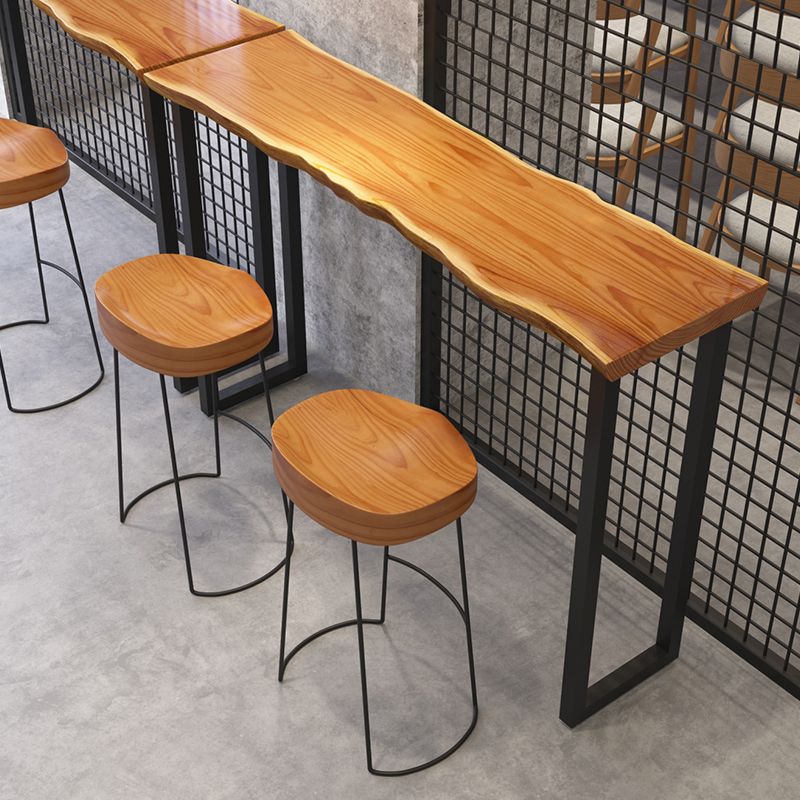 Industrial Solid Wood Bar/Dinette Table Indoor Natural Sled Cocktail Bar Table