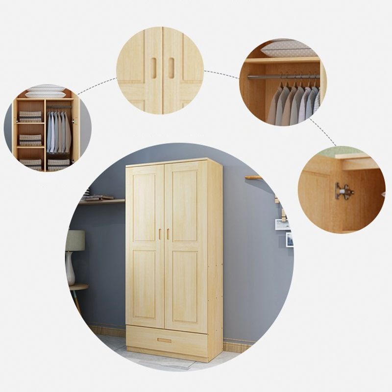 Modern Solid Wood Wardrobe Cabinet Bedroom Armoire with Doors Clearhalo 'Armoires & Wardrobes' 'armoires_wardrobes' 'Bedroom Furniture' 'furn' 'furn_armoires_wardrobes' 'Furniture' 1200x1200_2326f5dd-f949-41e9-b025-d1b9a1135252